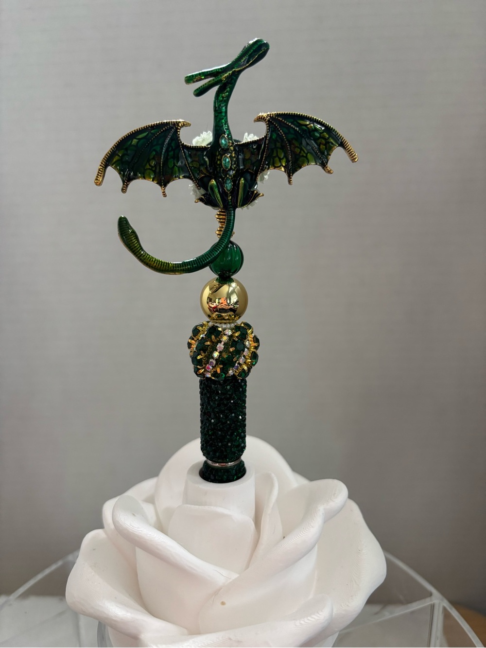 Handmade Navarre- inspired Dragon Ballpoint Pen – Dragon Topper – Functional